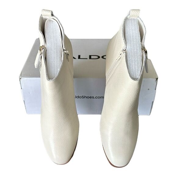 Aldo Pillow Walk Block Heel Ankle Booties Cream Bone White Women’s Size 11 NWT - Picture 3 of 8